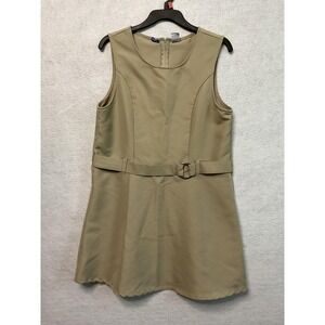 @Class Dress‎ Girls Size 20 Tan Sleeveless Belted School Uniform Office Wear